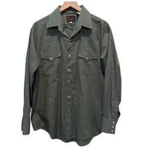 Vintage Plains Western Wear Pearl Snap Button Shirt Size Large